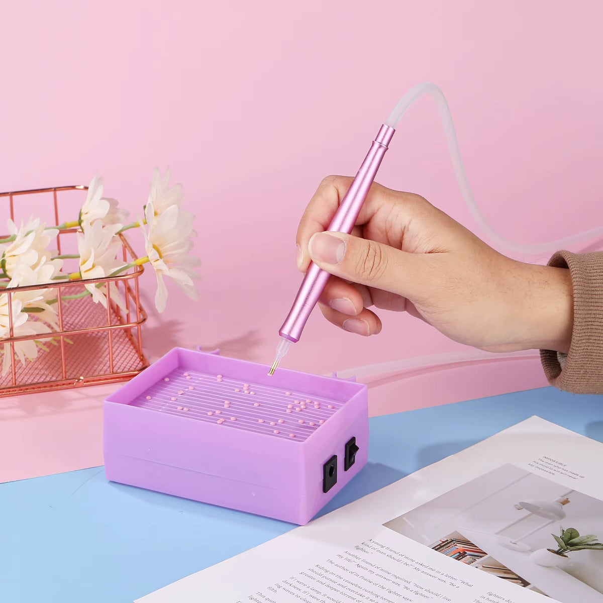 DIY Craft Electric Diamond Art Painting Pen Large Capacity Long-Lasting and Stable Vacuum Diamond Painting Pen Kits