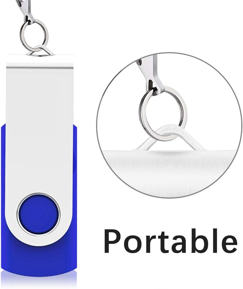 10 Pack 64GB USB 2.0 Flash Drive Thumb Drive, Blue