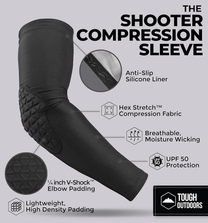 Sports Compression Arm Sleeves - Athletic & Shooting Sleeve for Youth, Kids, Men & Women - Football, Basketball & Baseball