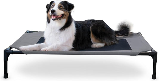 Original Pet Cot Elevated Dog Bed Gray/Black Mesh Large 30 X 42 X 7 Inches