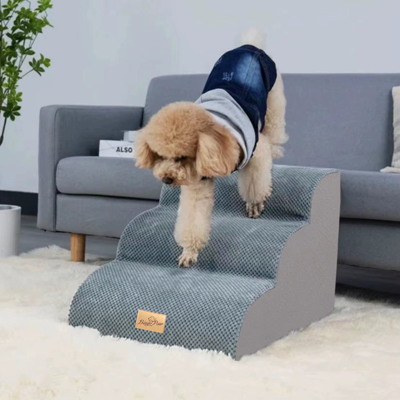 PetEase Stairs – Removable Cover Pet Training Stairs with 3, 4, 5 Steps for Beds, Sofas, Cats, and Dogs