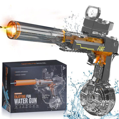 Electric Water Blaster with LED Lights, Water Shooter Powerful Squirt Water Pistol for Kids/Aldults, Long Range Shoot Reach 26-35Ft, High Powered IP67 Waterproof for Summer, Outdoor,Party,Birthday Gift, Swimming Pools Toy