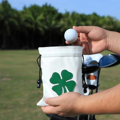 Golf Valuables Pouch,Golf Pouch Bag with Drawstrings Golf Tee Bag Pouch Leather Golf Tee Pouch Golf Ball Bag for Men Women